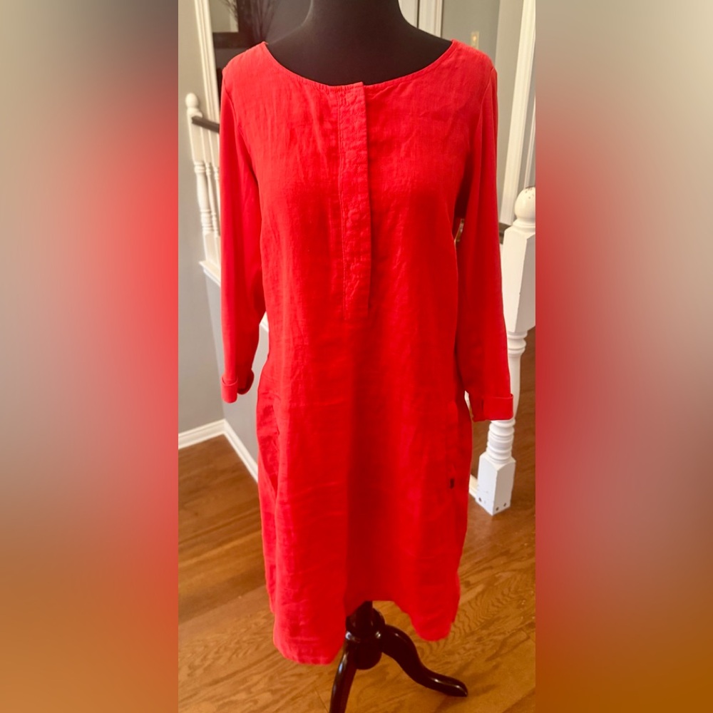 SANDWICH Fuchsia Linen dress